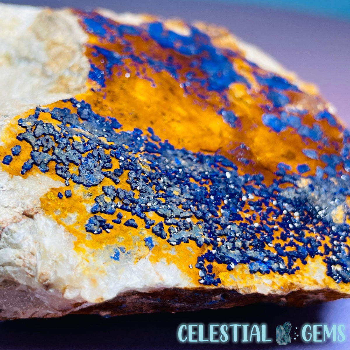 Druzy Azurite on Matrix Medium Cluster Specimen