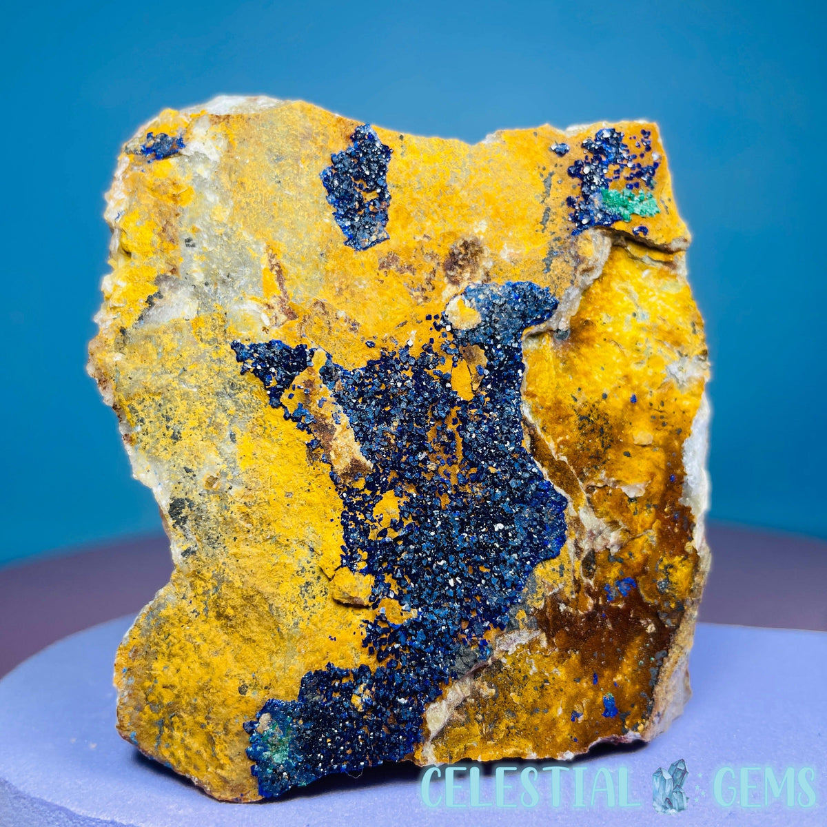 Druzy Azurite on Matrix Medium Cluster Specimen