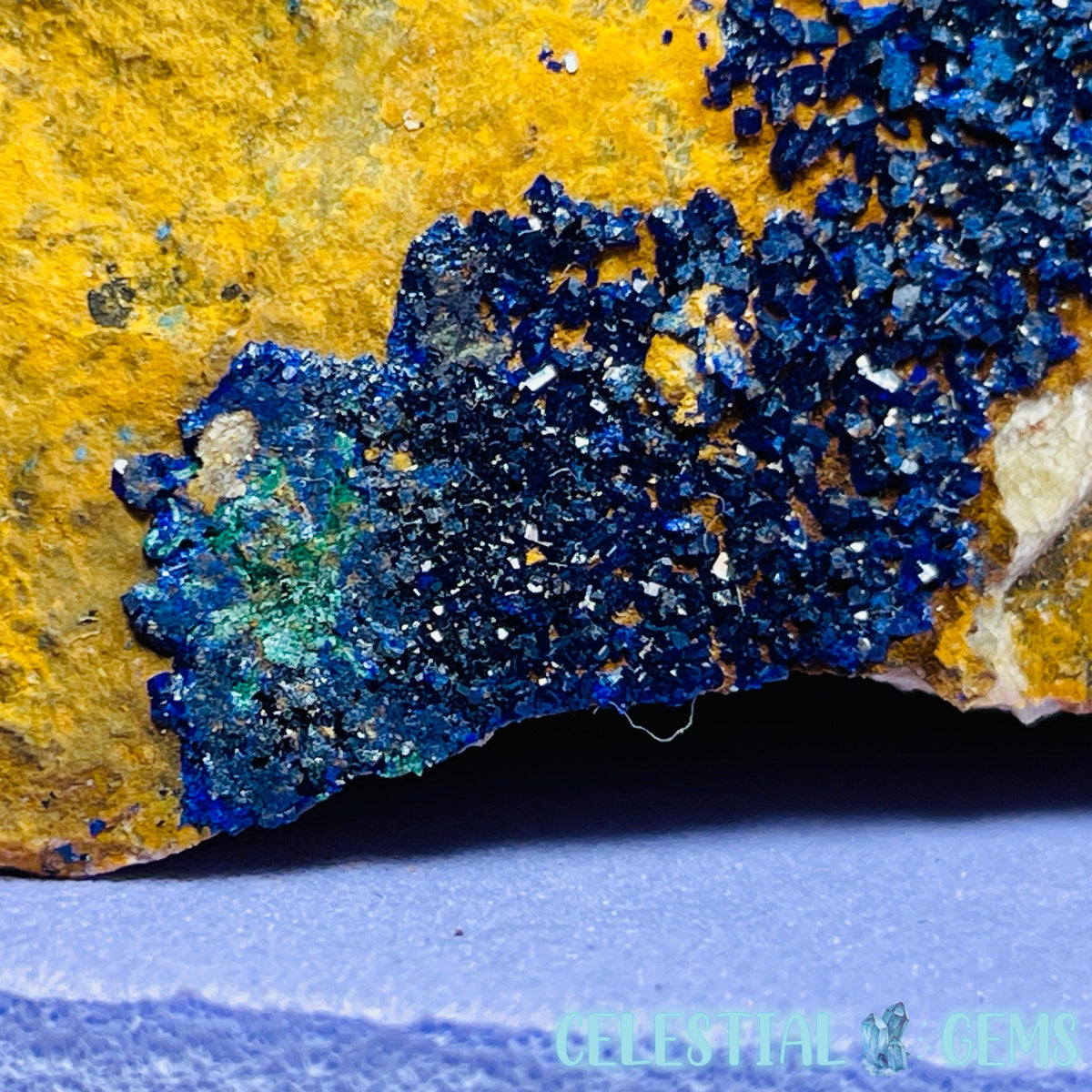Druzy Azurite on Matrix Medium Cluster Specimen