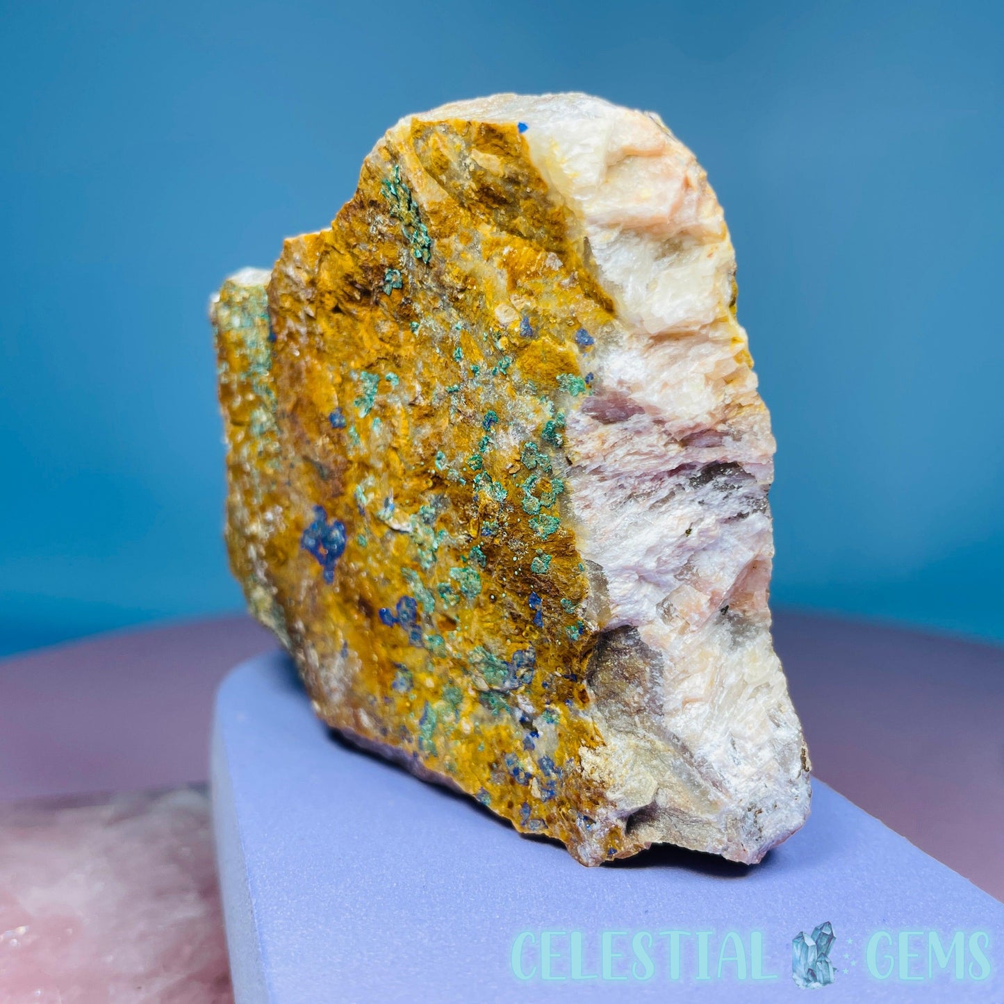 Druzy Azurite on Matrix Medium Cluster Specimen