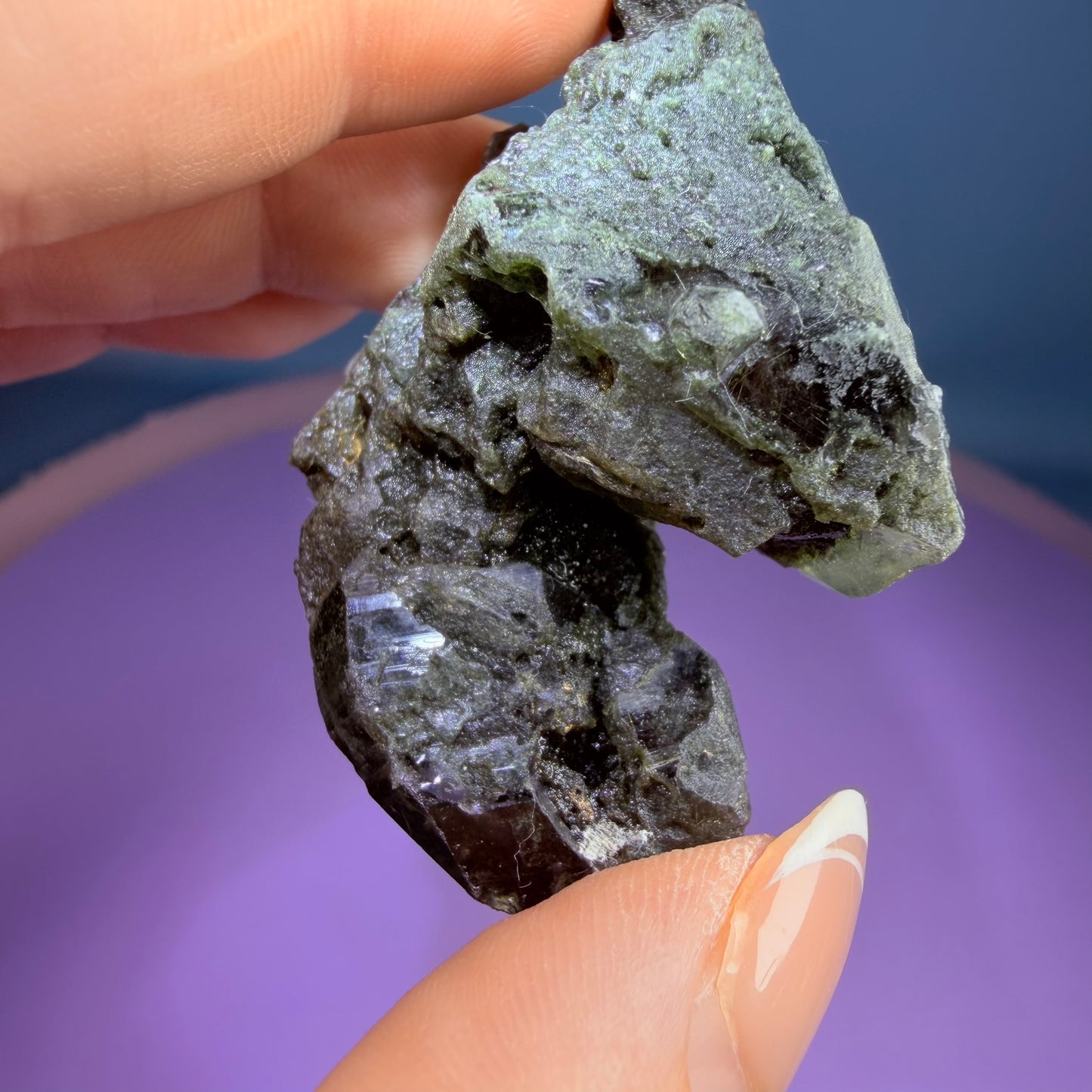 Gold Rutile Chlorite Quartz Raw Piece with Polished Seer Window