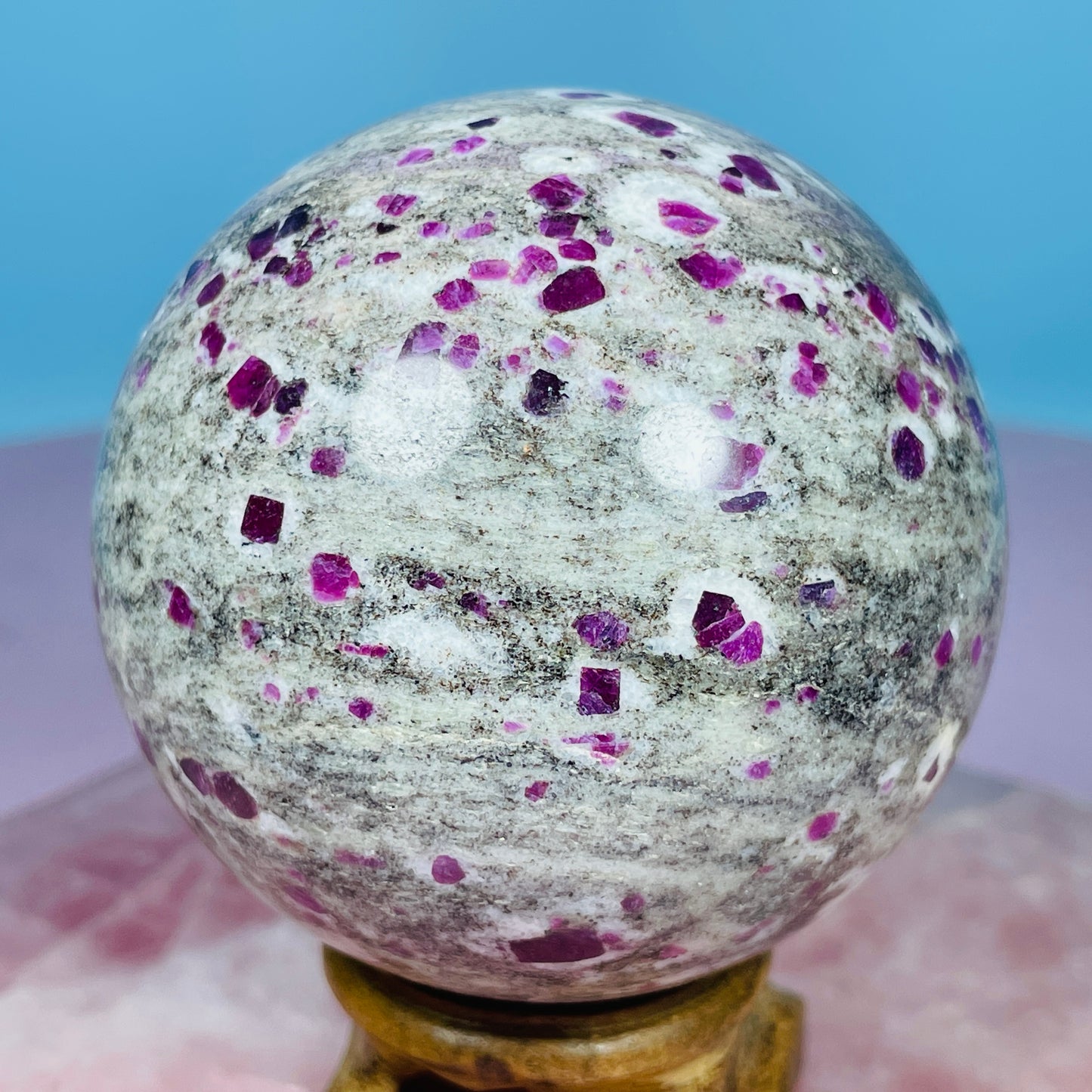 Ruby in Granite Large Sphere