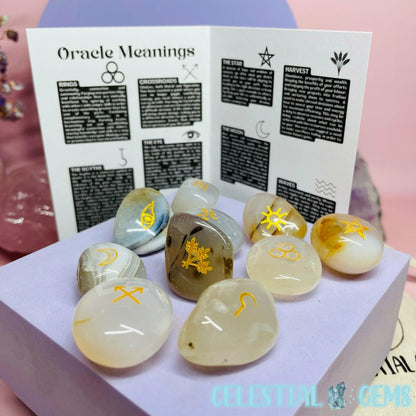 Witches Oracle Crystal Runestones - Agate (10 Stones)