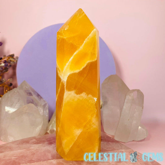 Orange Calcite Medium Tower *CHIPPED TIP*