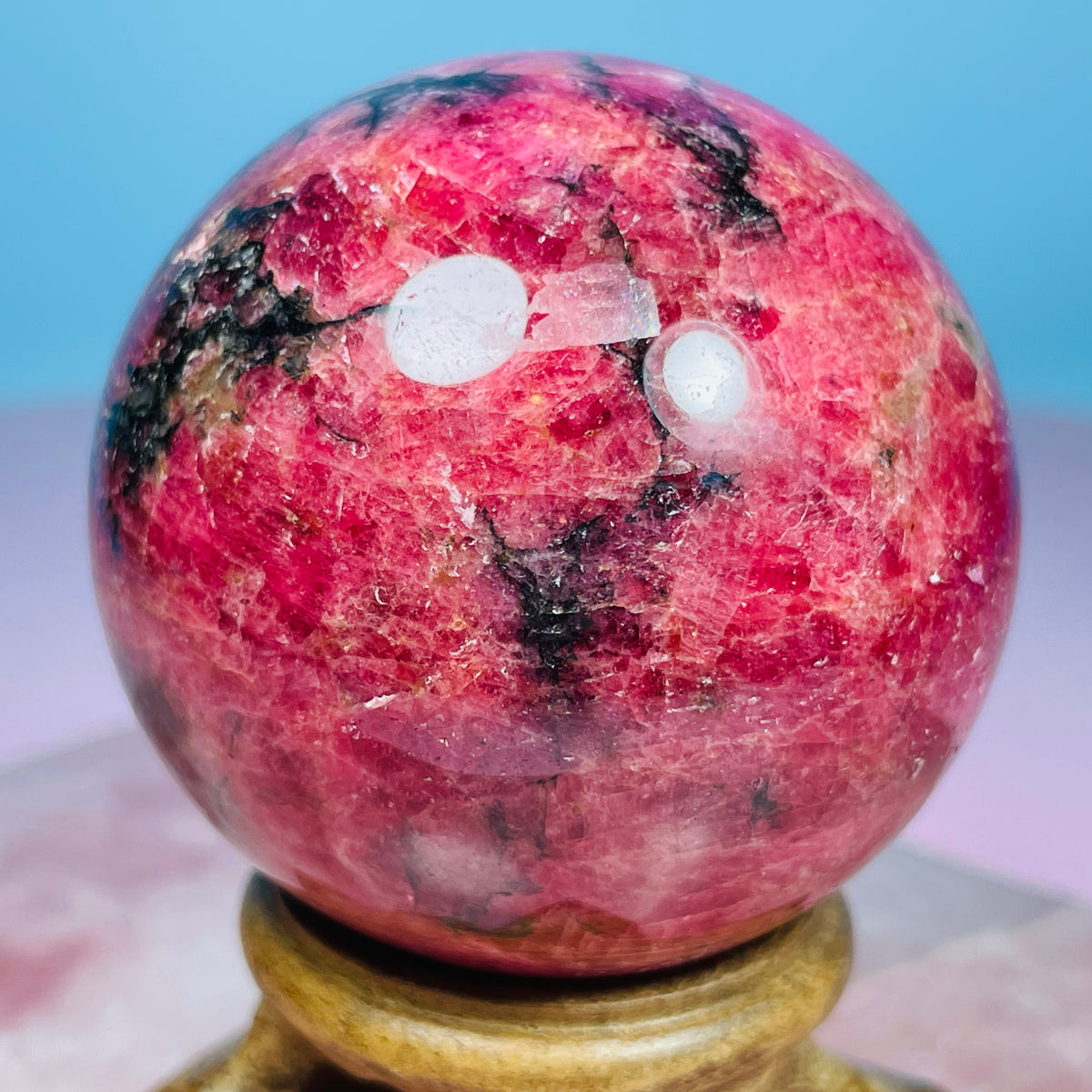 High Grade Rhodonite + Quartz Medium Sphere