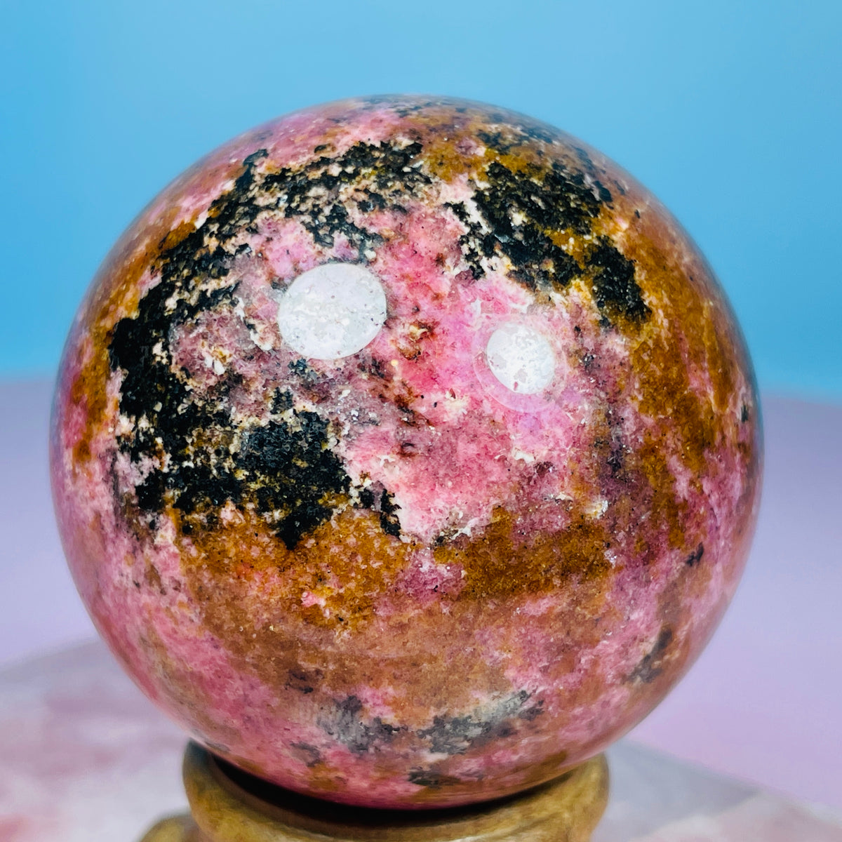 High Grade Rhodonite + Quartz Medium Sphere