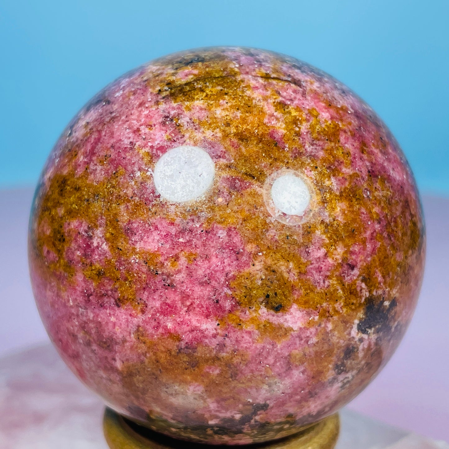 High Grade Rhodonite + Quartz Medium Sphere