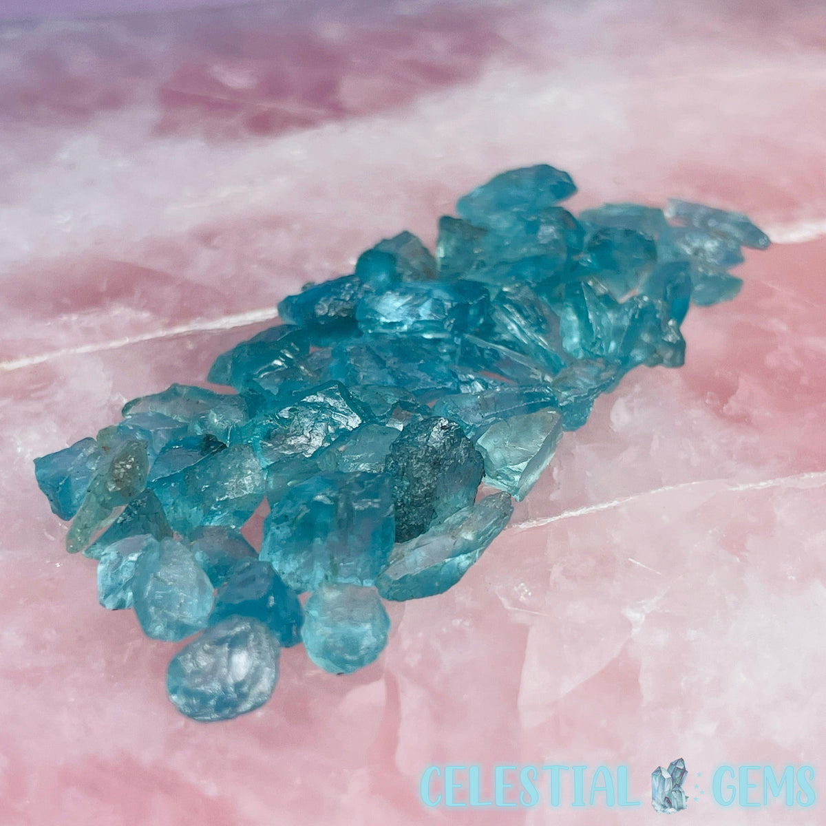 Blue Apatite Loose Gemstones in Specimen Pottle - 12g