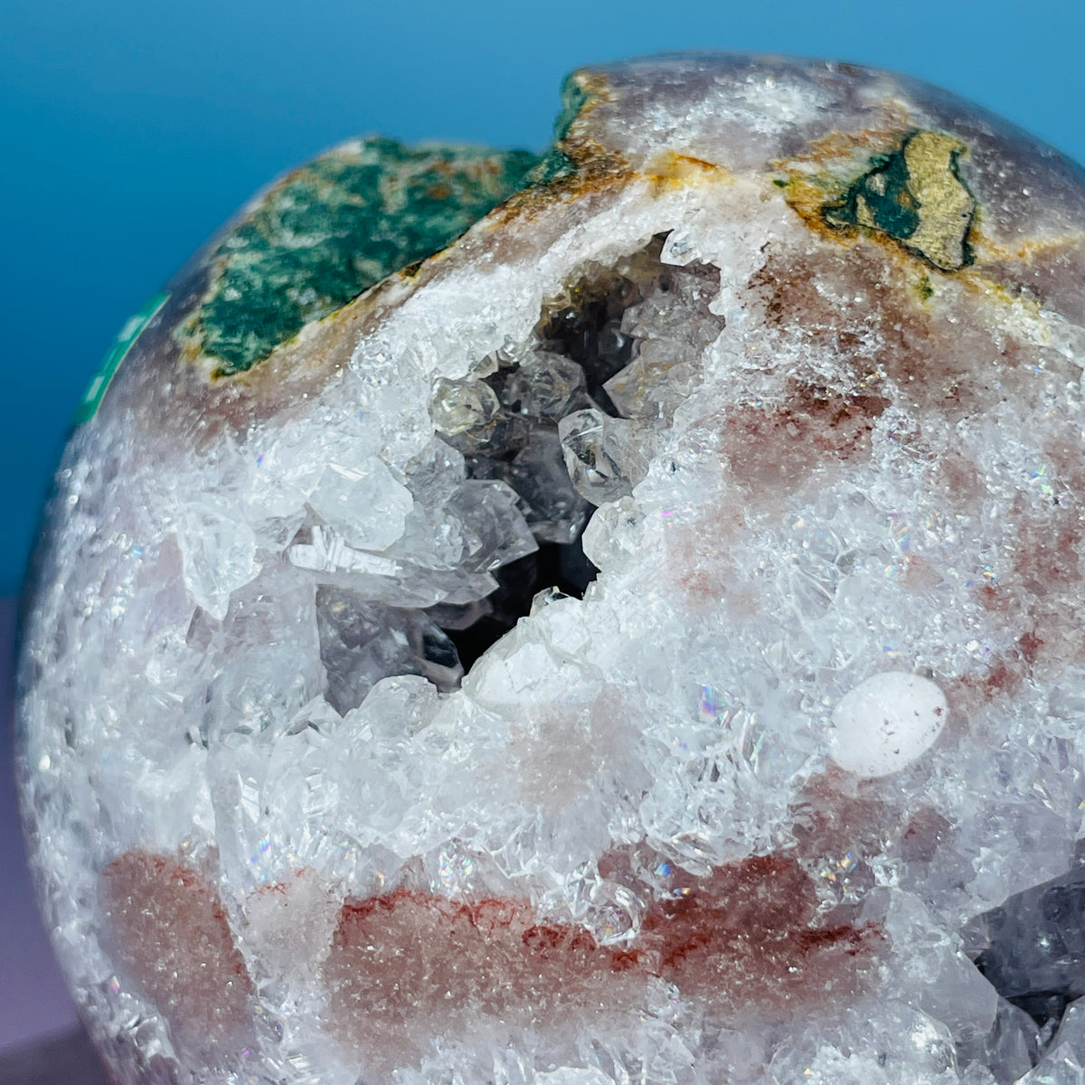 Druzy Pink Amethyst + Quartz XL Sphere