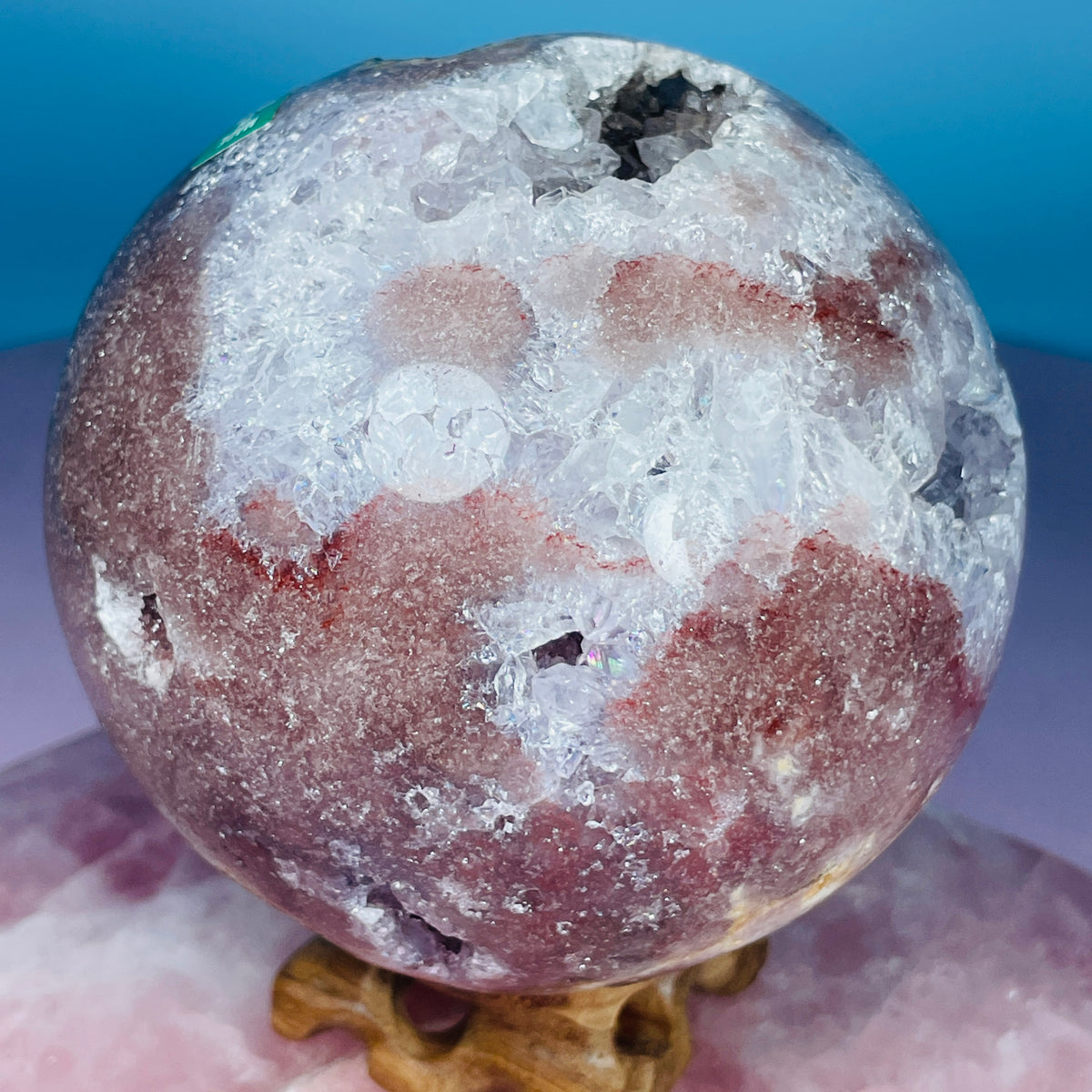 Druzy Pink Amethyst + Quartz XL Sphere