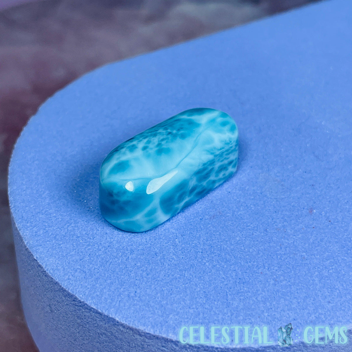 A Grade Larimar Oval Pillow Cabochon