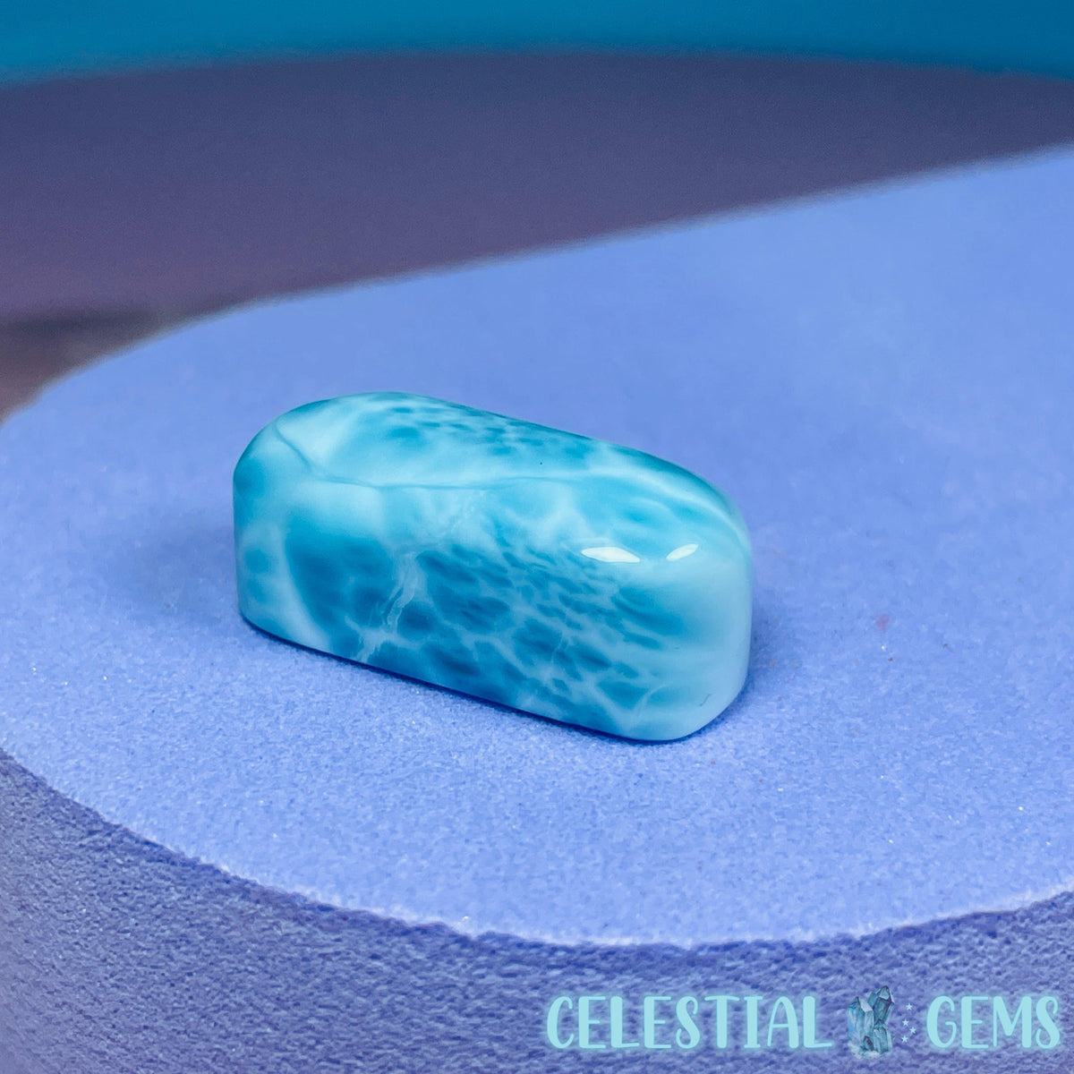 A Grade Larimar Oval Pillow Cabochon