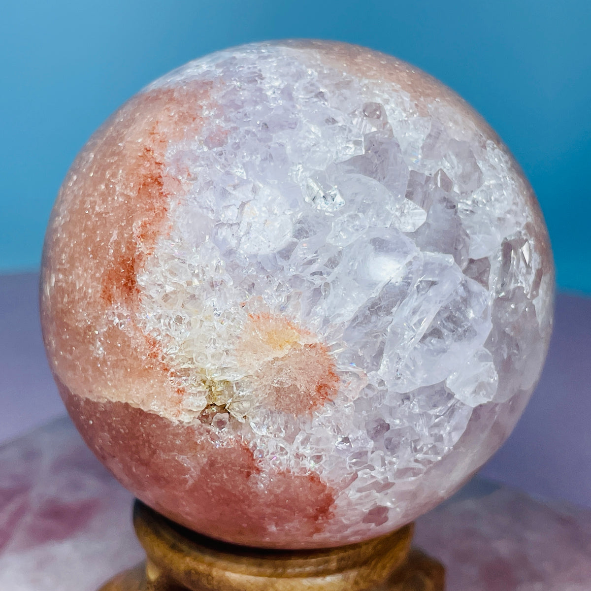 Pink Amethyst + Quartz Large Sphere