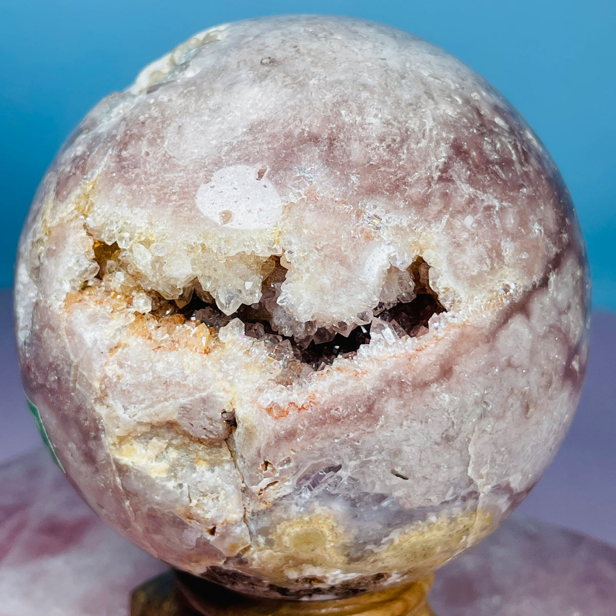 Druzy Pink Amethyst + Quartz Large Sphere
