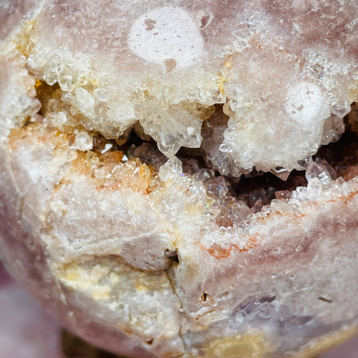 Druzy Pink Amethyst + Quartz Large Sphere