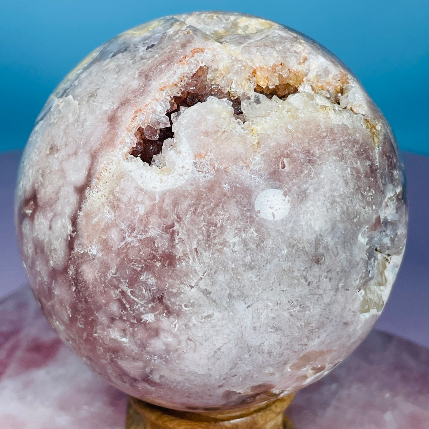 Druzy Pink Amethyst + Quartz Large Sphere