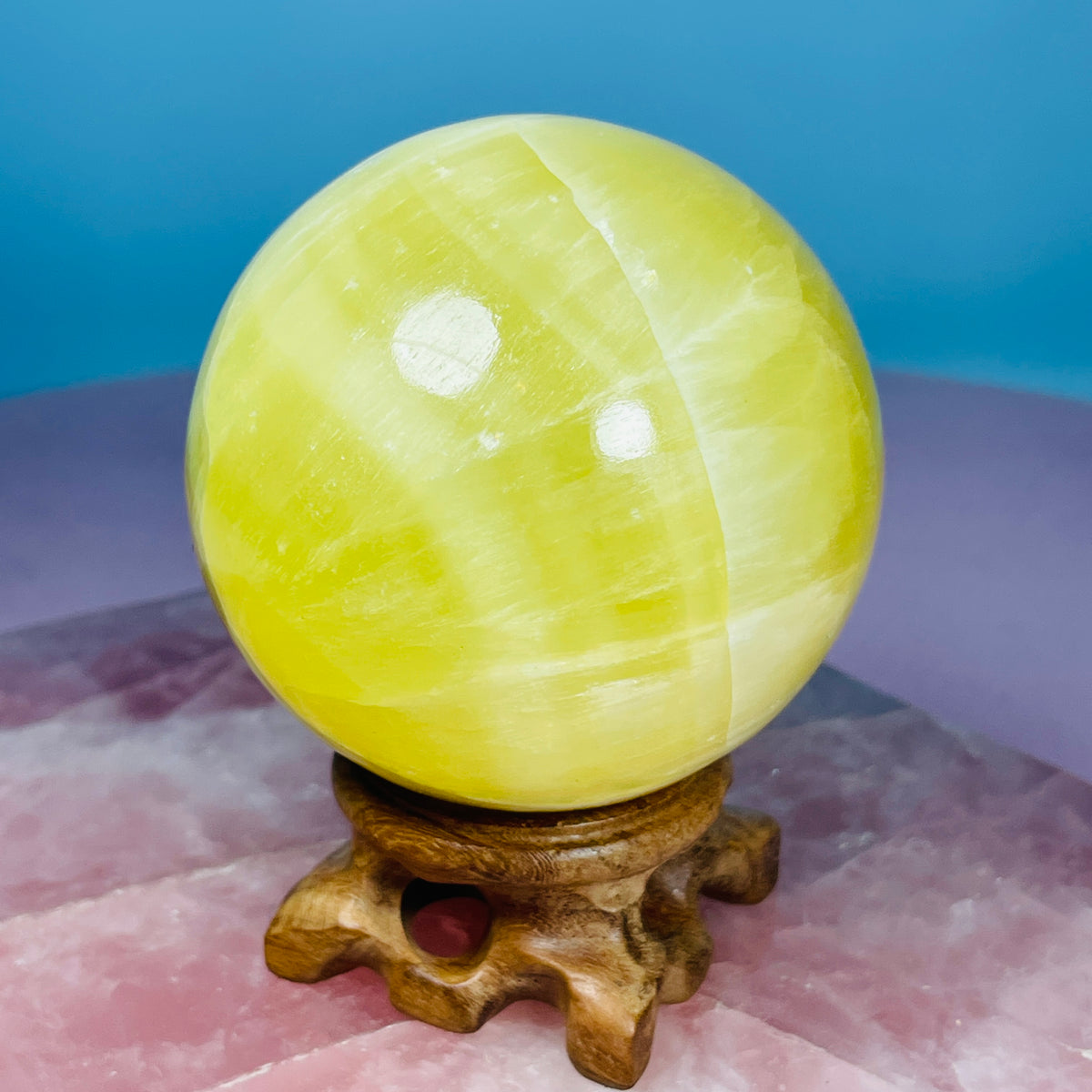 Lemon Calcite Large Sphere
