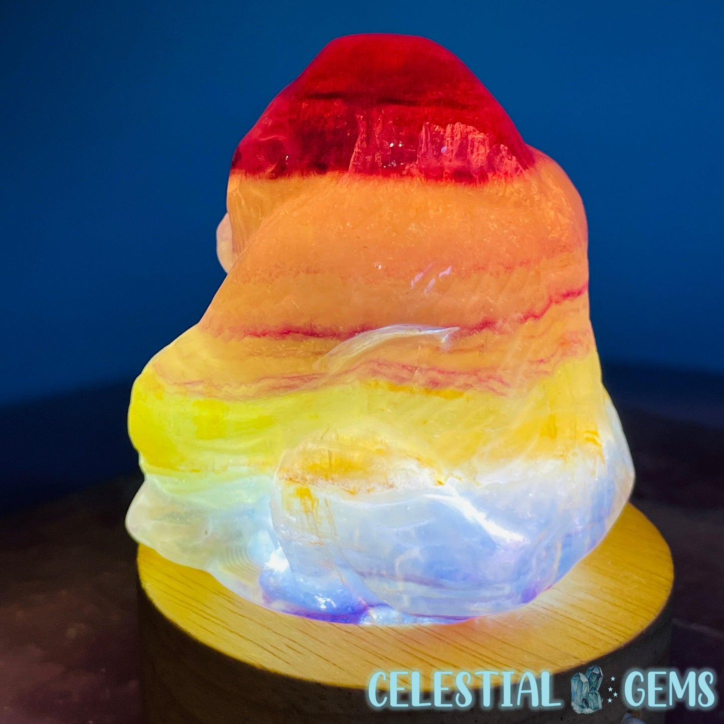 Purple/Yellow Candy-Striped Fluorite Gorilla Carving