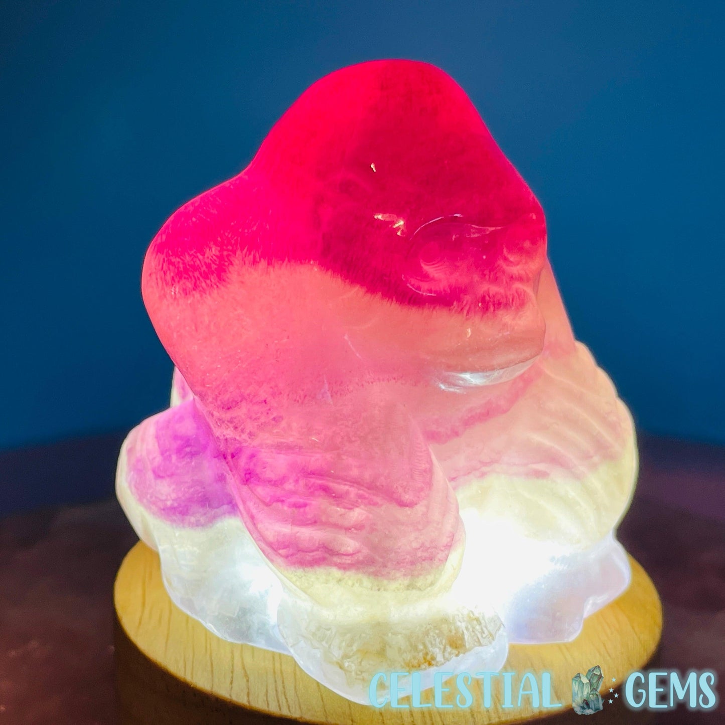 Purple Candy-Striped Fluorite Gorilla Carving