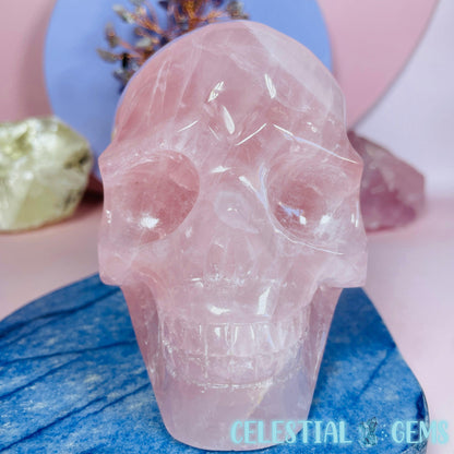 Rose Quartz Skull Medium Carving