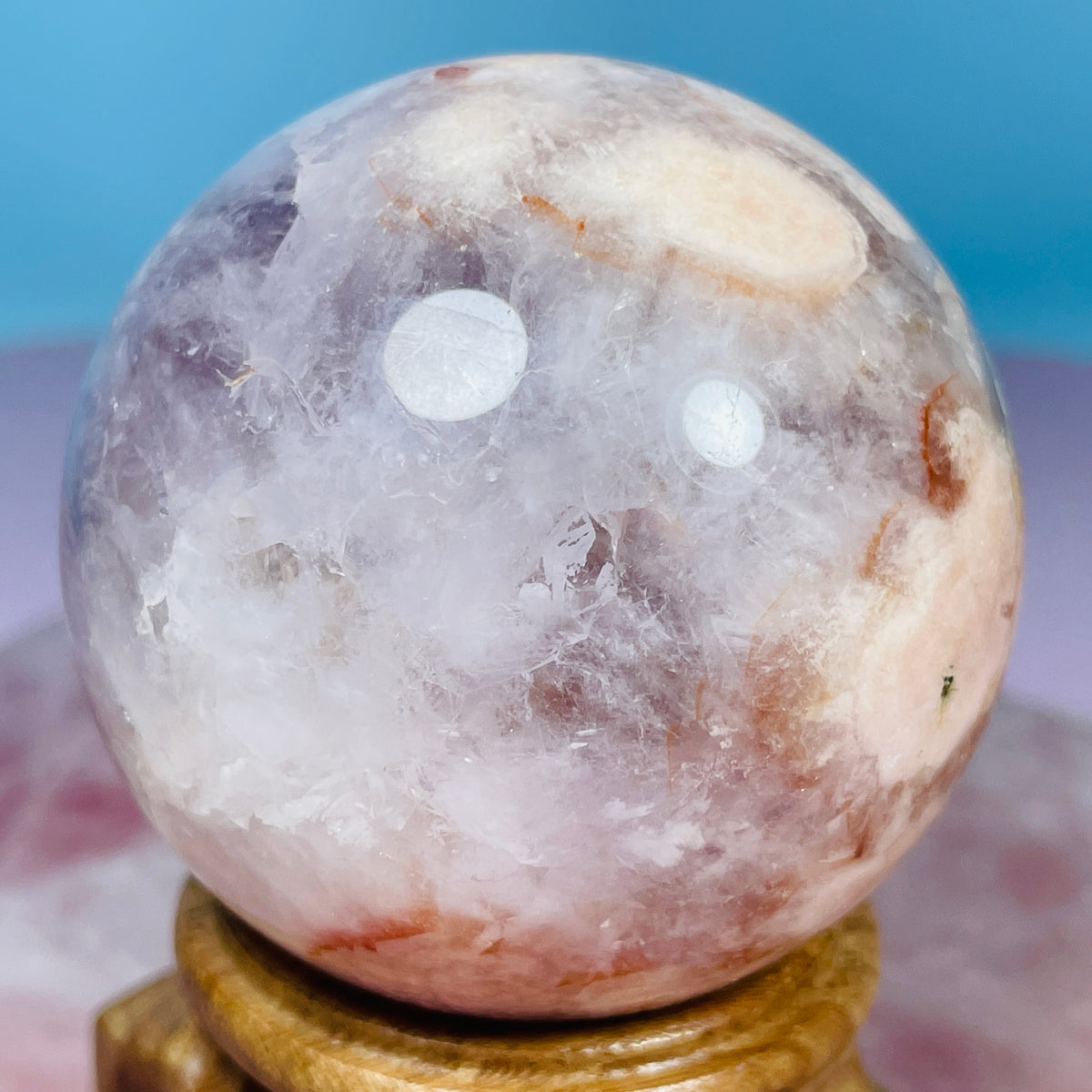 Amethyst + Flower Agate Medium Sphere