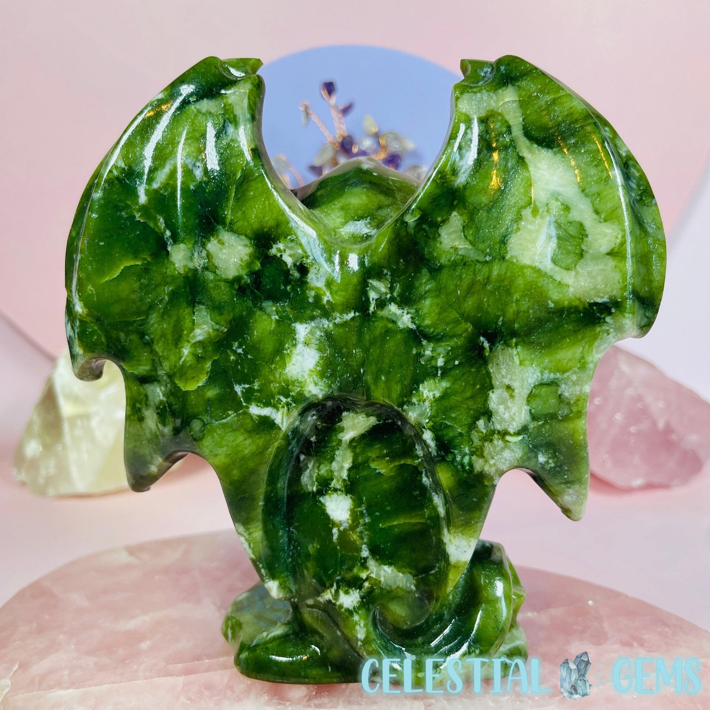 Green Jade Gargoyle Large Carving