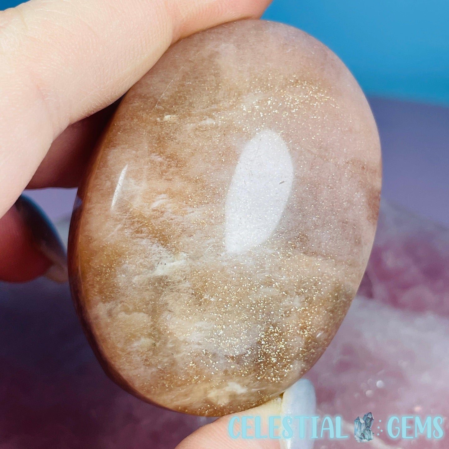 Peach Sunstone/Moonstone Palmstone (Video)