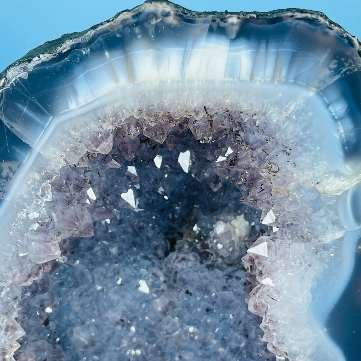Amethyst + Agate Cluster Geode Medium Cave (Video)