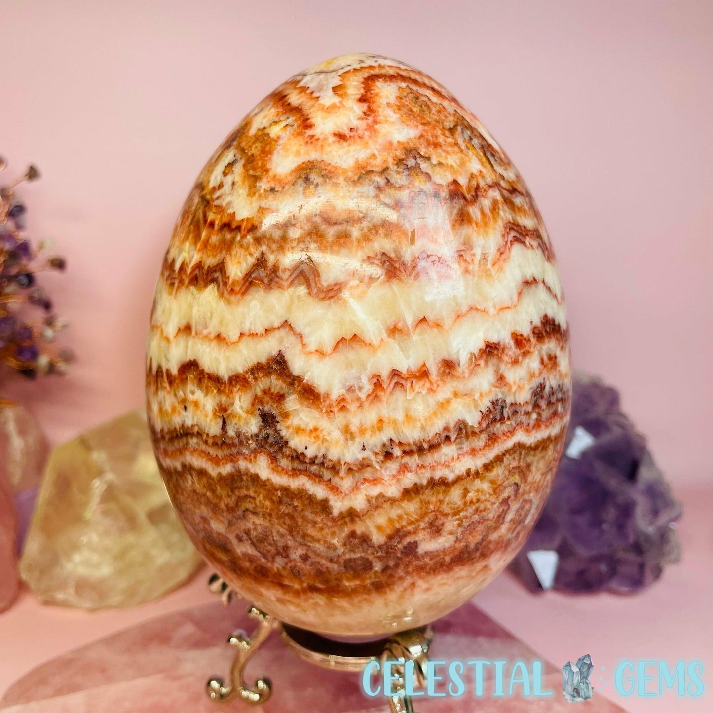Porkstone (Red Banded Calcite) Egg XXL Carving B