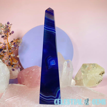 Dyed Purple Agate Obelisk Large Tower