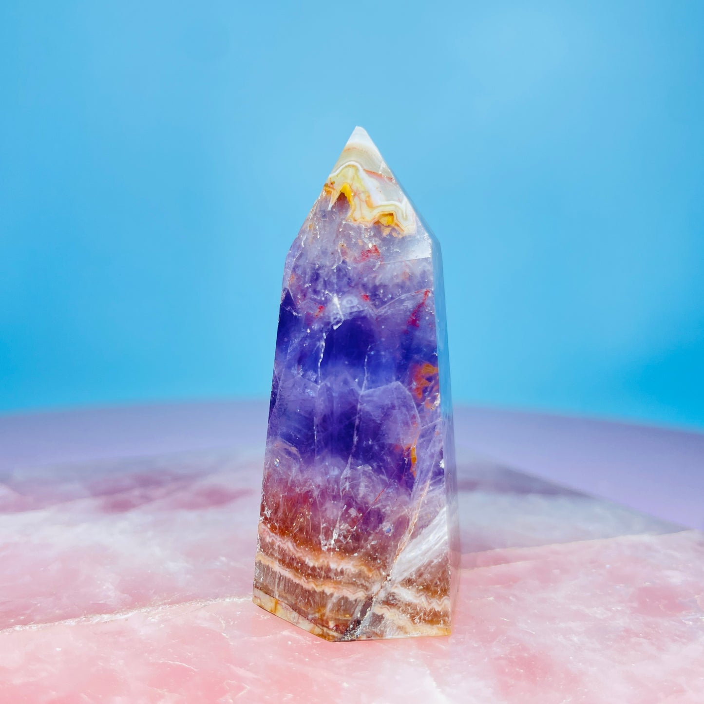 Amethyst + Crazy Lace Agate Small Tower