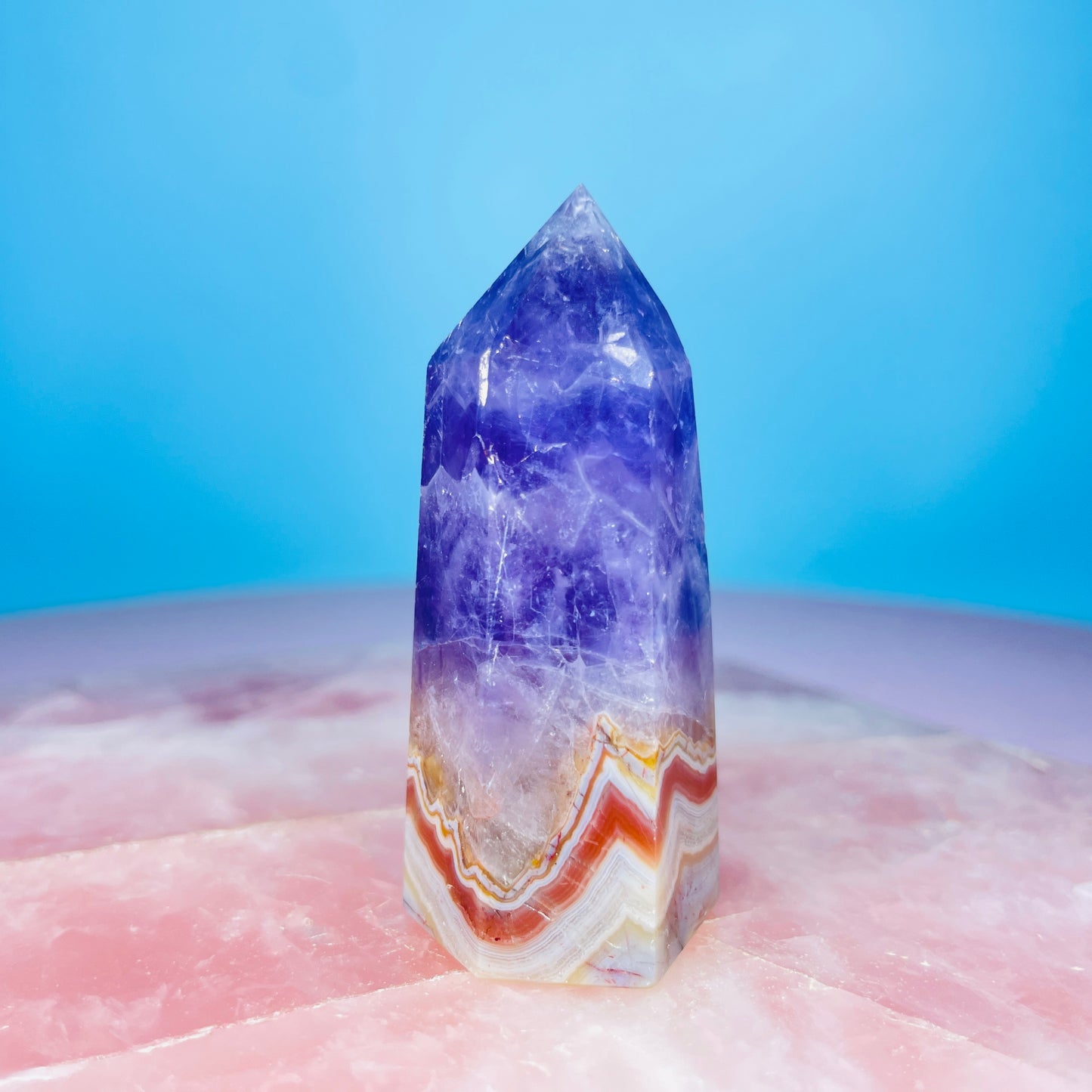 Amethyst + Crazy Lace Agate Small Tower