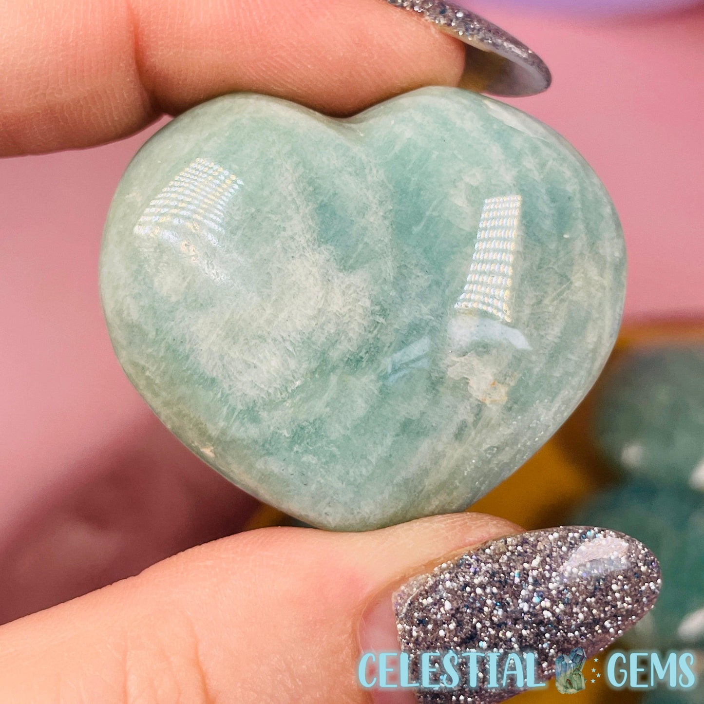 Amazonite Heart Small Carving