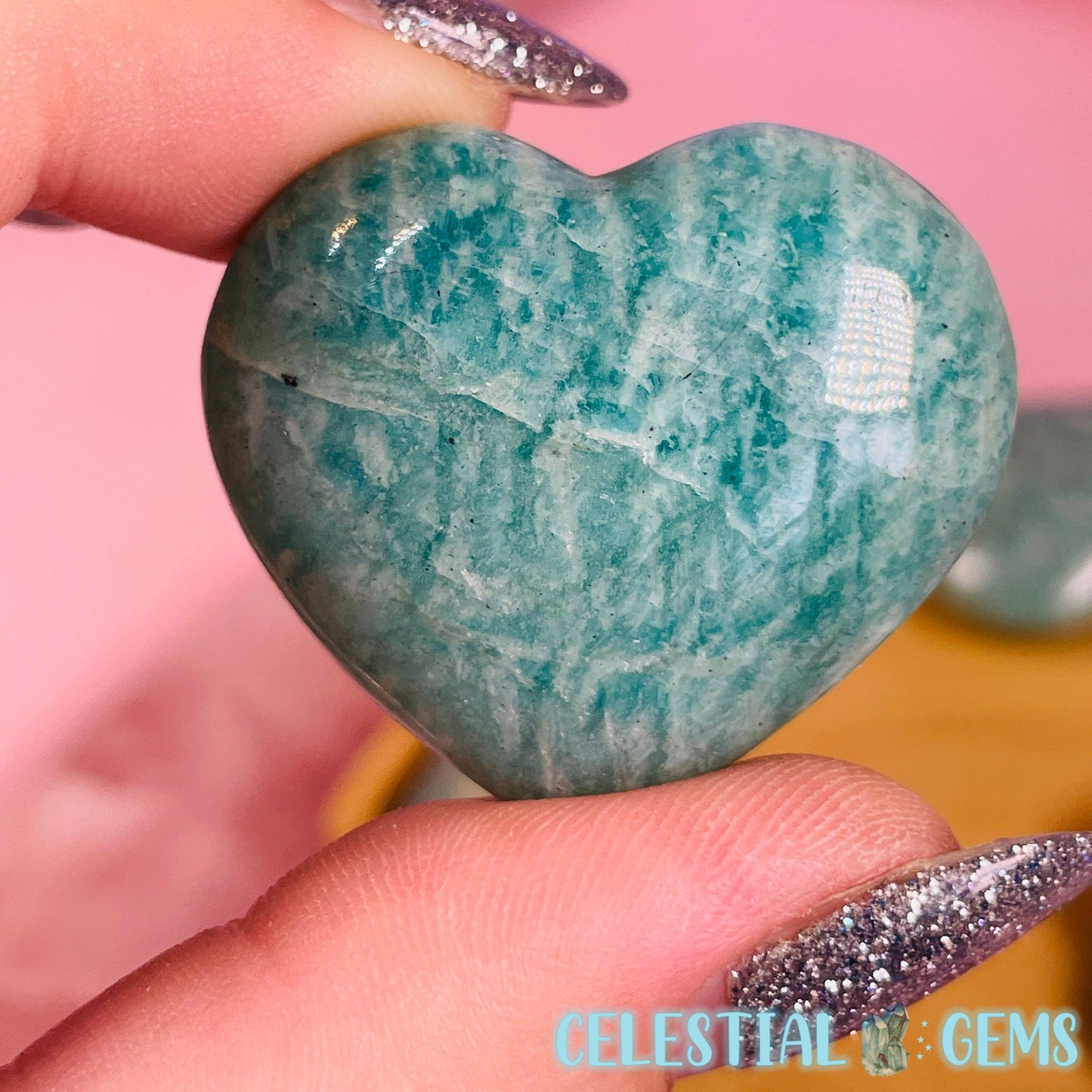 Amazonite Heart Small Carving