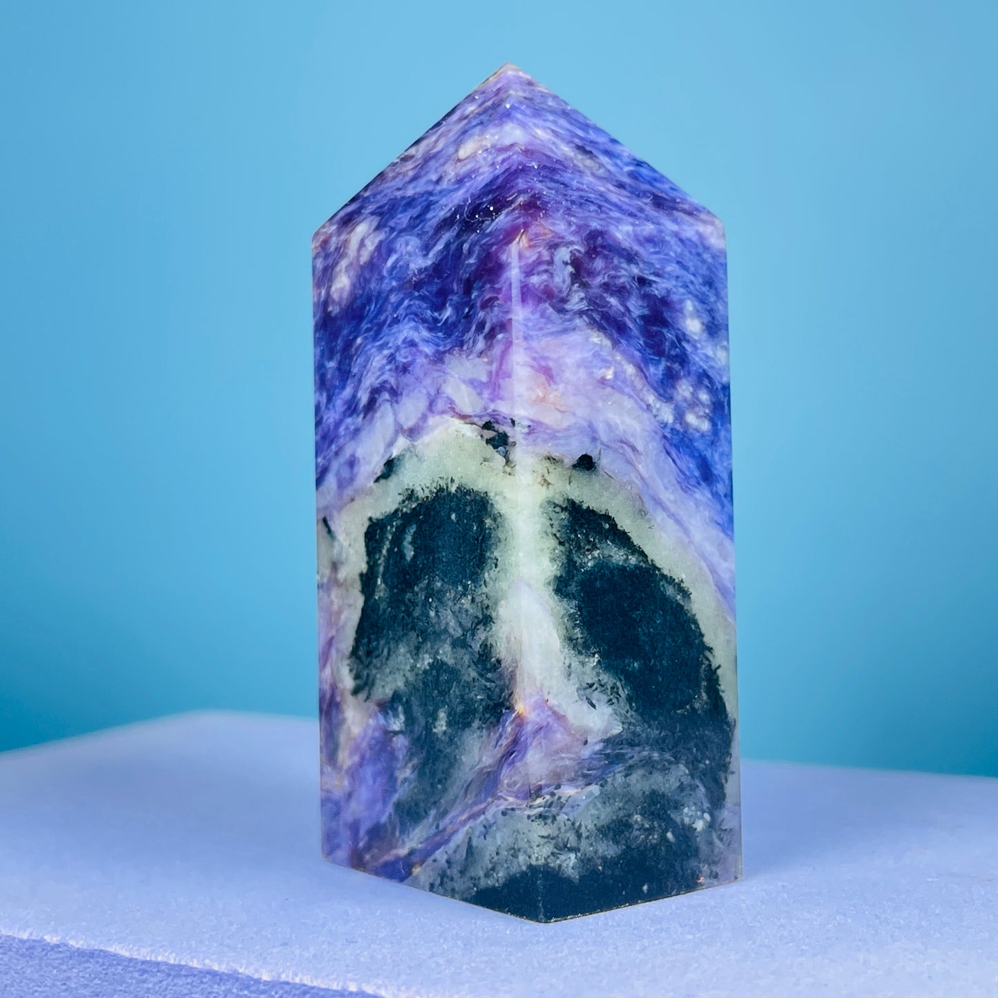 Charoite Small Obelisk Tower