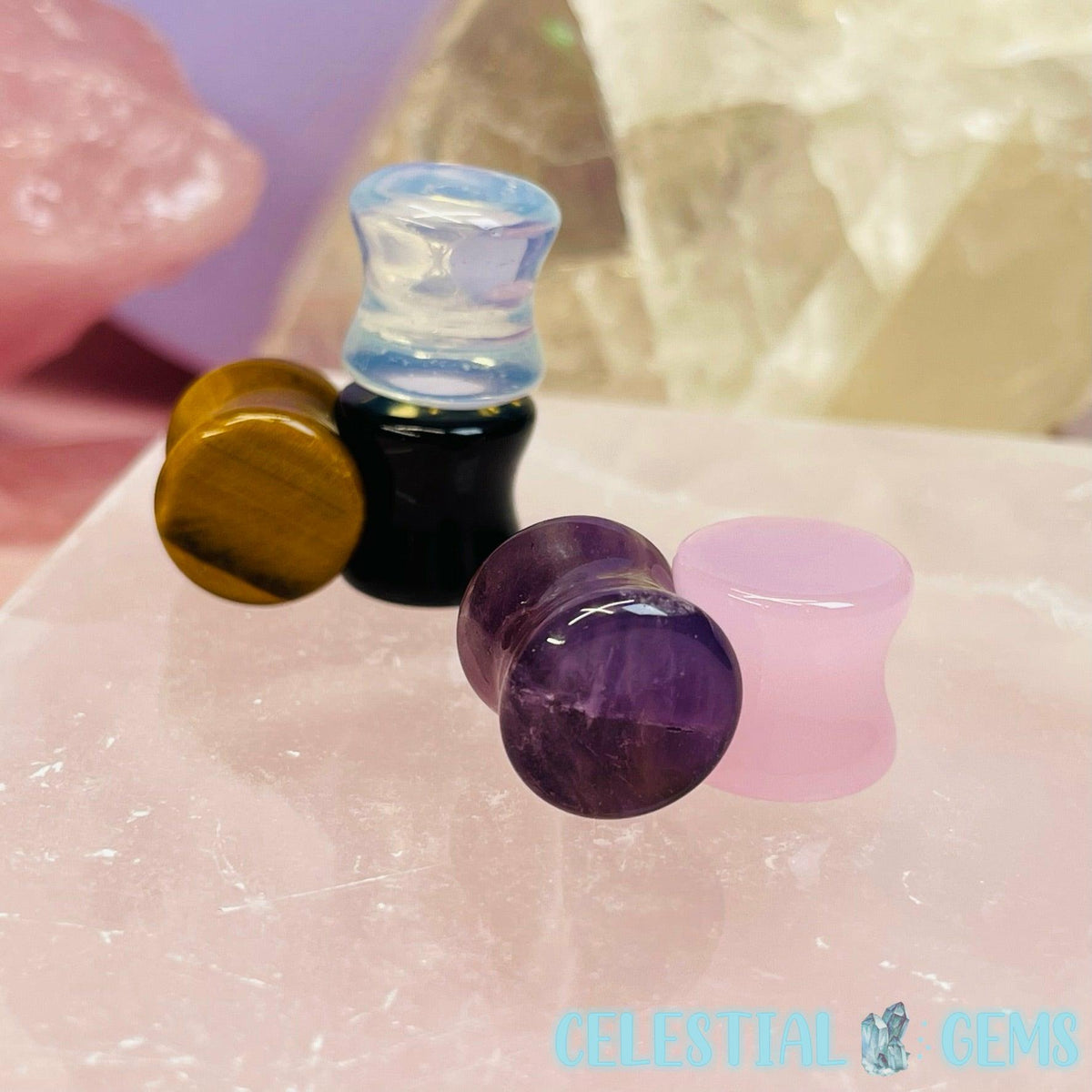 Crystal Stretcher Round Ear-Plug Earring 11/12mm Gauge