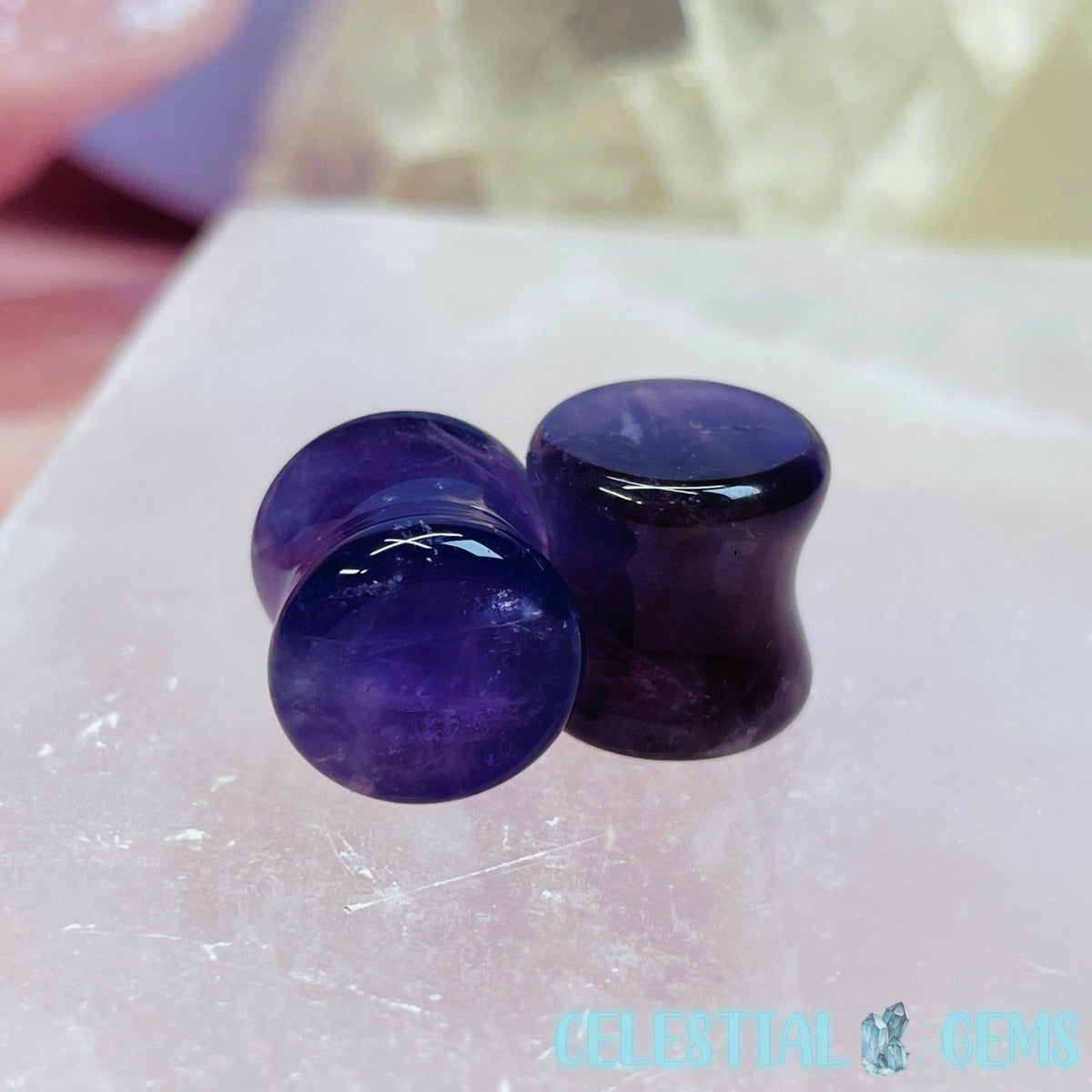 Crystal Stretcher Round Ear-Plug Earring 11/12mm Gauge