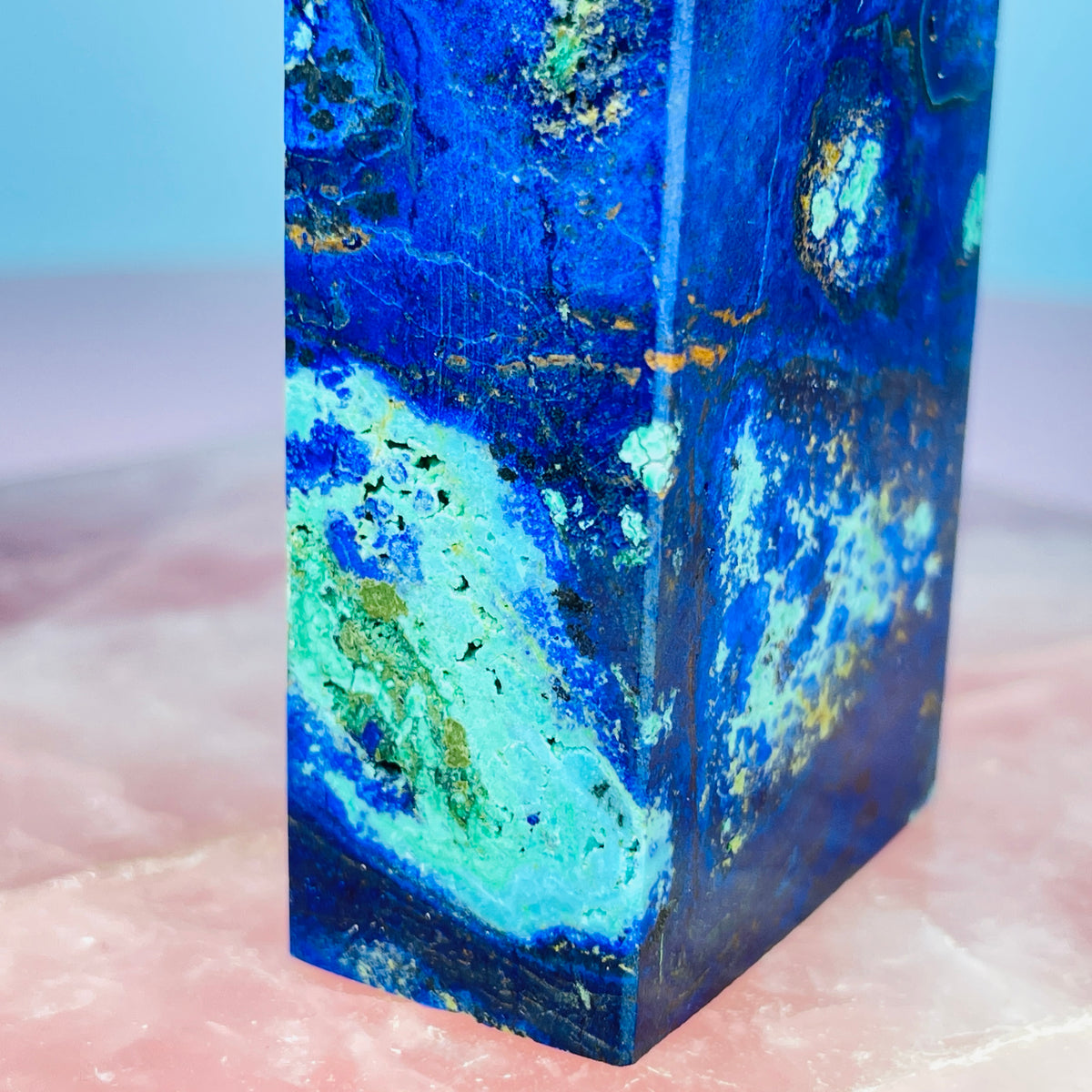 Azurite + Malachite + Chrysocolla Obelisk Medium Tower