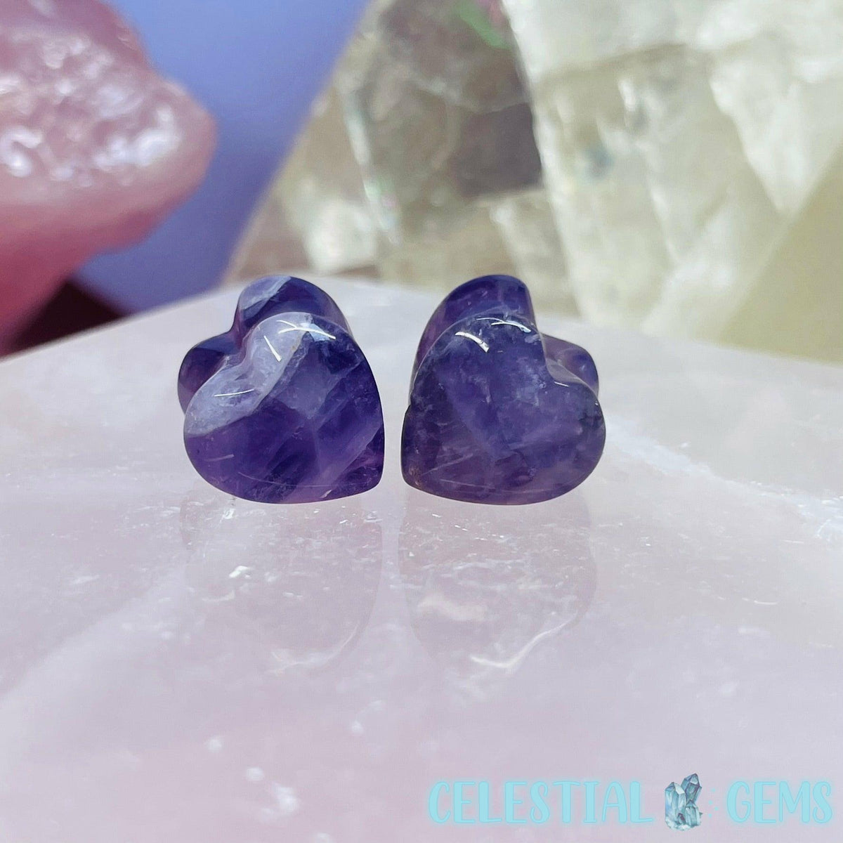 Crystal Stretcher Heart Ear-Plug Earring 11mm Gauge