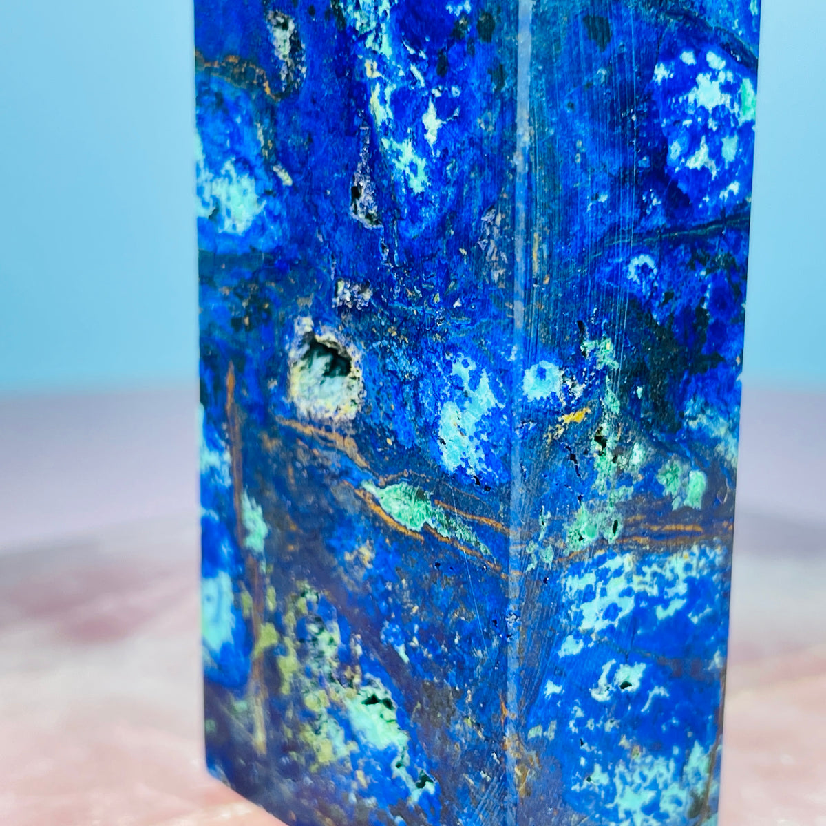 Azurite + Malachite + Chrysocolla Obelisk Medium Tower