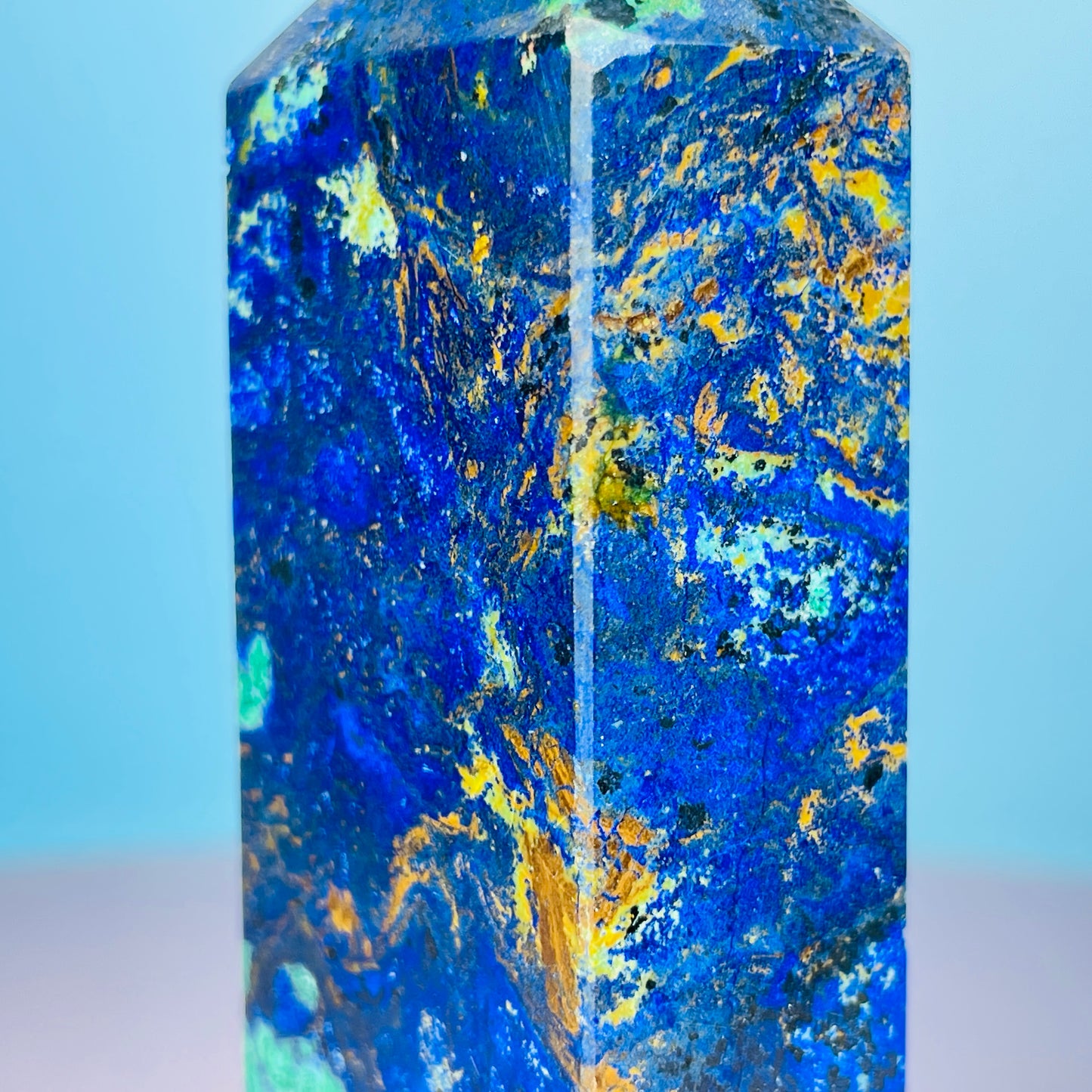 Azurite + Malachite + Chrysocolla Obelisk Medium Tower