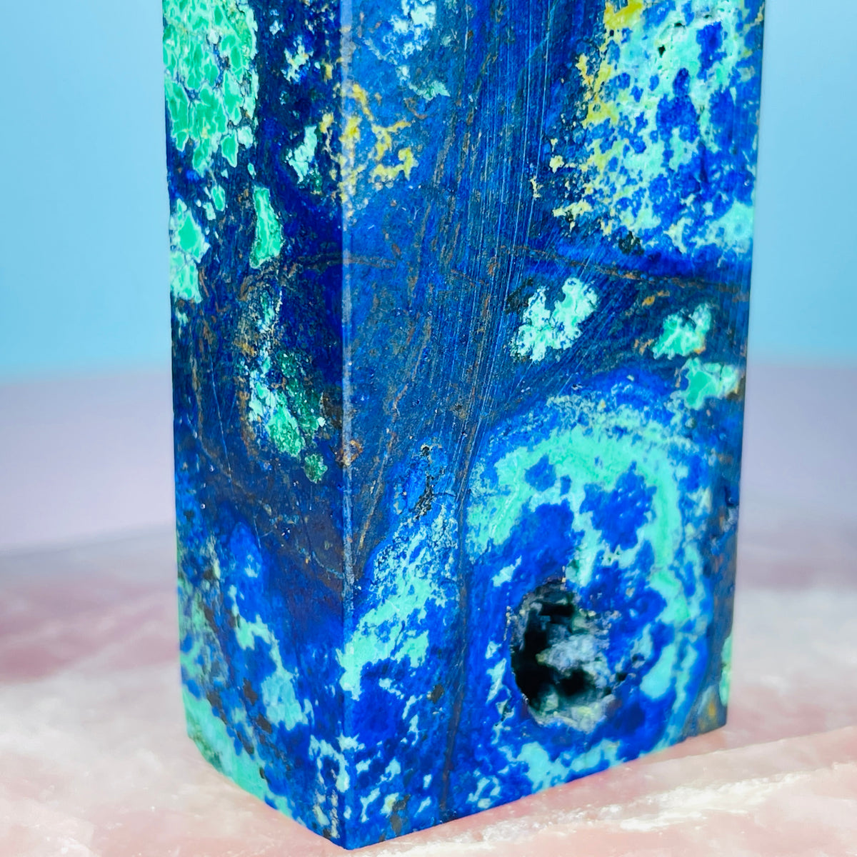 Azurite + Malachite + Chrysocolla Obelisk Medium Tower