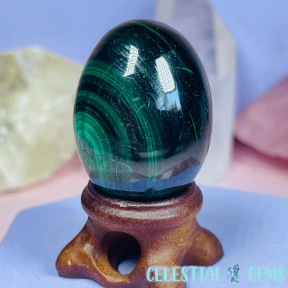 Malachite Egg Medium Carving B3
