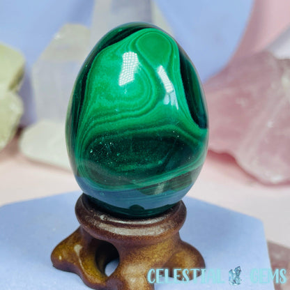 Malachite Egg Medium Carving D2