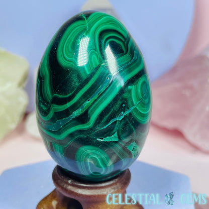 Malachite Egg Medium Carving G2