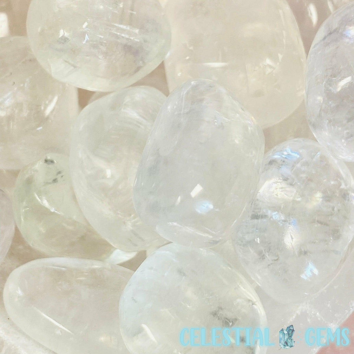 Optical White Calcite Tumble