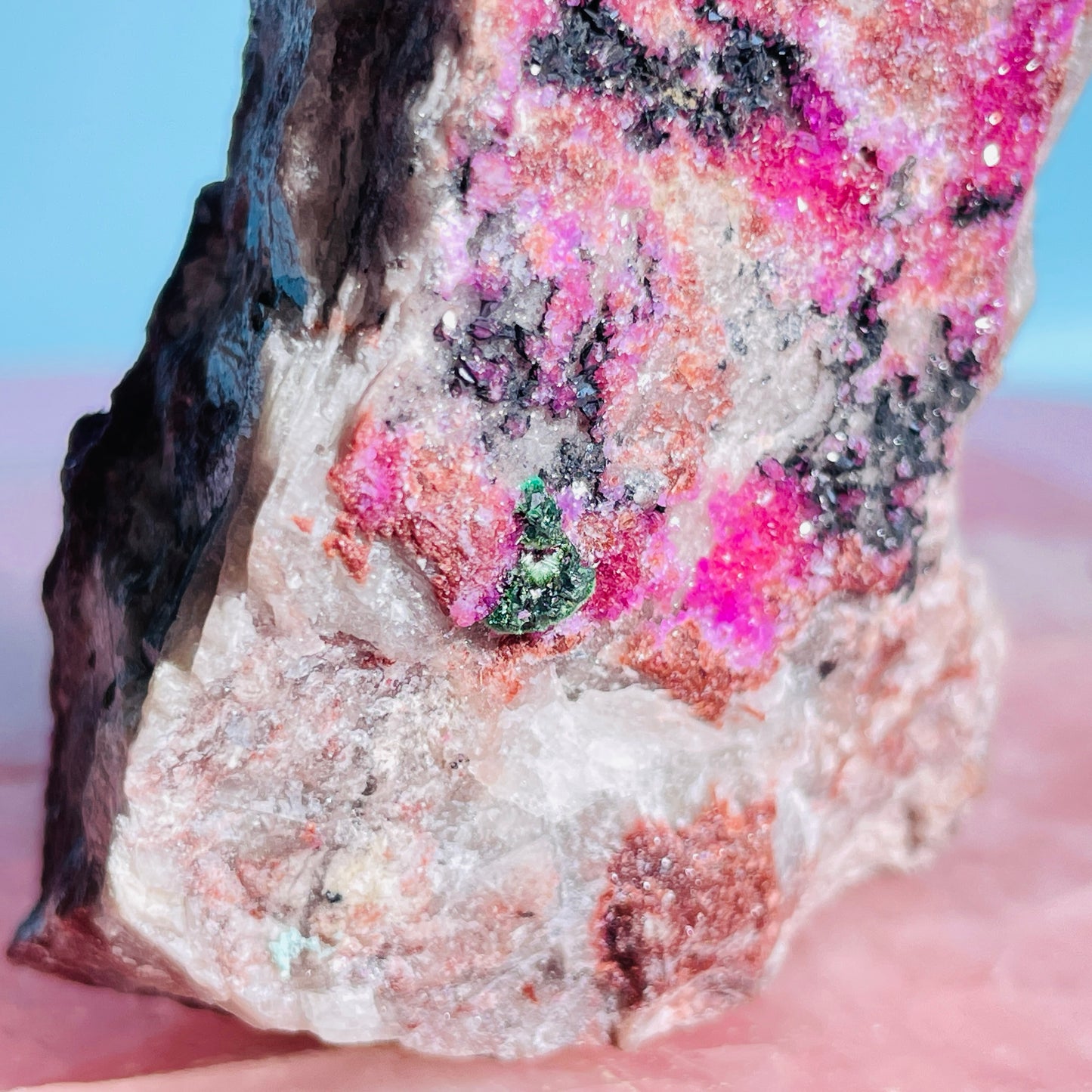 Cobaltocalcite 'Salrose' on Dolomite Raw Cluster Small Specimen (Video)