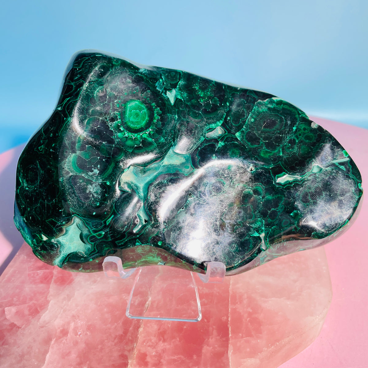 Dark Malachite Semi-Polished Medium Freeform