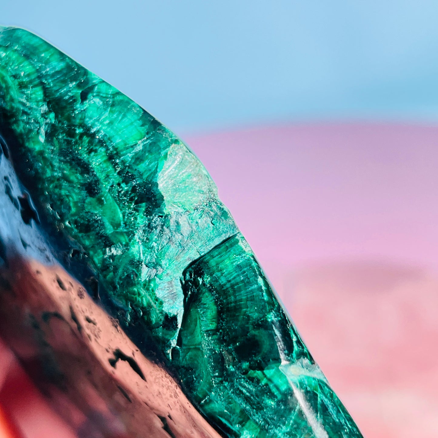 Dark Malachite Semi-Polished Medium Freeform