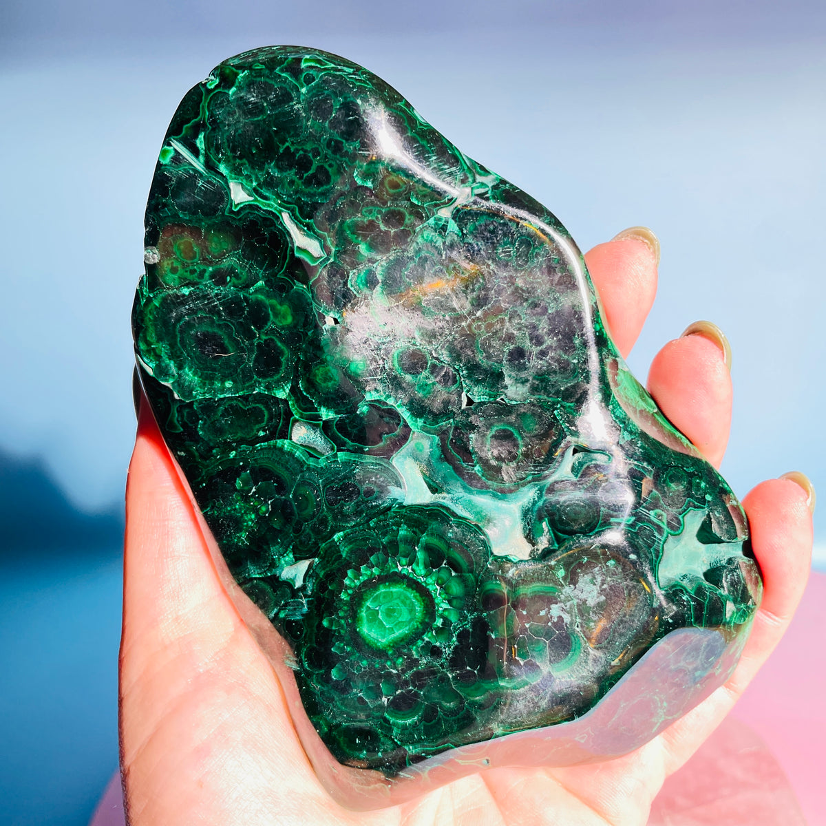 Dark Malachite Semi-Polished Medium Freeform